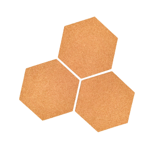 Softboard Self-Adhesive Papan Cork Board Hexagon Cork Board For DIY Photos Wall Office 20x175x06cm