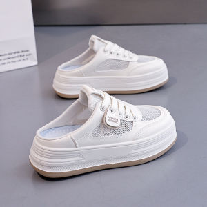 [Free Shipping] White Sneakers For Women 2026 Summer New Collection Breathable Versatile Thick-Soled Lightweight Casual Outdoor Slippers For Women Q8996