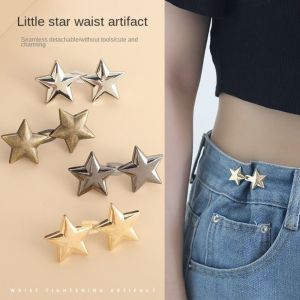 MEMGOUO Star Jeans Buttons Waist Adjust Reusable No-Sewing Metal Button Durable Replacement Pants Pins