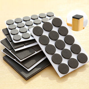 Homigoo 12/24/48 Pcs Non-slip Self Adhesive Furniture Rubber Table Chair Feet Pads Round Square Sofa Chair Leg Sticky Pad Floor Protectors Mat