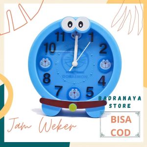 Jam Weker Meja/Jam Alarm Beker/Alarm Clock Kado Unik Lucu Motif Doraemon Hello Kitty Mini