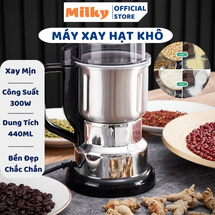 Máy xay hạt khô, ngũ cốc, gia vị đa năng Máy xay 4- 6 lưỡi xin sò- Máy ...