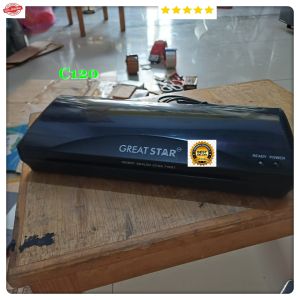 C120 ORIGINAL 100% MESIN LAMINATOR LAMINATING PRESS KERTAS PLASTIK PRES DOKUMEN PANAS DINGIN MAX UKURAN A4 F4 LAMINASI LISTRIK ELEKTRONIK ALAT PERALATAN KERTAS COPY FOTOCOPY MINI PORTABLE PEMANAS ABS POSTER FOTO KTP Mesin laminating ini digunaka