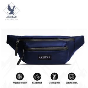 Tas Selempang Pria Akhtar Tas Slempang Waterproof Pria Wanita Waistbag Anti Air Keren Trendy