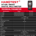 【Dari Jakarta】HABOTEST HT109L Multimeter Digital Pintar 4000 Hitung Multimeter Digital Otomatis Penguji Multifungsi AC DC 4V 40V 400V 600V. 