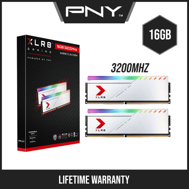 PNY XLR8 Gaming EPIC-X 2X8GB (16GB) 3200MHZ Silver Dual Channel - Main Image