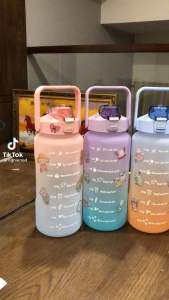 Bình Đựng Nước 2L Dễ Thương Có Vạch Báo Giờ Uống Nước