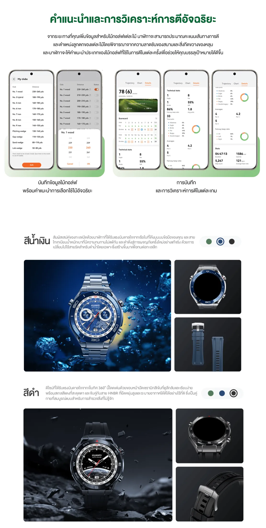 HUAWEI WATCH Ultimate Green นาฬิกา smart watch ร้านค้าอย่างเป็นทางการ