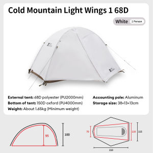 MOBI GARDEN Backpacking Tent Ultralight 1 Person Portable Rainproof Waterproof Mountaineering