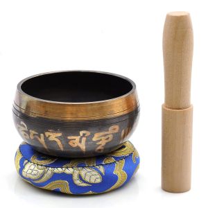 Himalaya Singing Bowl with Wood stick and Cushion Resonace Sound Yoga Meditation Buddhist Tibetan Bowl set