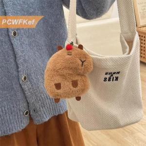 【PCWFKef】 Sáng Tạo Mềm Thú Nhồi Bông Capybara Búp Bê Sang Trọng Squeak Đồ Chơi Phim Hoạt Hình Túi Mặt Dây Chuyền Móc Chìa Khóa Ba Lô Xe Túi Vòng Chìa Khóa