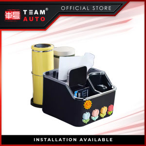 TeamAutoCare TAC40361 Tissue Box With Storage Boxes And Cup Holder
