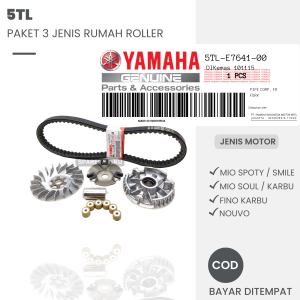 (5TL) PAKET 3 JENIS RUMAH ROLLER ASSY + KIPAS RUMAH ROLLER + VANBELT MIO PORTY/ SMILE/ SOUL FINO