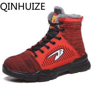 QINHUIZE New safety boots Winter labor insurance shoes mens steel toe cap safety shoes welding hardware protection work shoes Steel toe work safety shoes