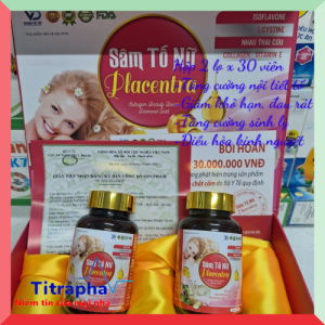 Viên uống hổ trợ tăng cường sinh lý nữ bổ sung nội tiết tố Sâm tố nữ giảm khô hạn cân bằng nội tiết tố - Hộp 2 lọ x 60 viên