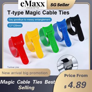 Magic cable clips ties organizers releasable nylon cable management loop wrap zip bundle cable tie wire computer data cable tie straps