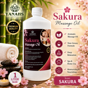 Sakura Cherry Blossom Massage Oil 1L – Smooth Non-Greasy Body Massage Oil for Relaxation & Wellness