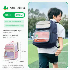 Balo chống gù cho bé cấp 1 Shukiku Nhật Bản siêu nhẹ 750g vải Oxford 1200D chống nước