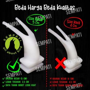 SEMPATI Gantungan Buah Burung Gading Besar 5cm Super Tebal Premium Pengait Buah Sayur Sangkar Kandang Lovebird Kenari Parkit Murai Kacer Pleci Cantolan Apel Pisang Jagung Sawi Jagung Manis Branded Sempati