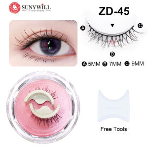 1Pair 3D Professional Self-adhesive Eye Lashes No Glue Required Resuable 3D Mink Hair False Eyelashes