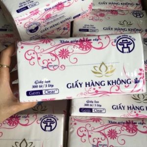 Giấy Ăn lụa Cao Cấp Hàng Không Khăn Giấy Rút 1 gói 300 tờ mềm mịn dẻo dai