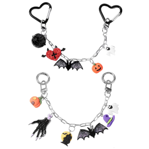 Aesthetic Keychain CharmsBag Charm Pendant Car Keychains Pumpkin Ghosty Skull Keychain Hanging Ornament for Womens