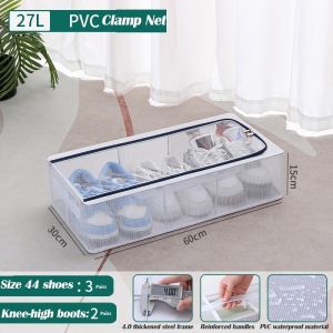 [Ready Stock] Foldable Shoe Box Storage Transparent Cabinet Bed Shoes Boxes Kotak Kasut kereta Dustproof Rack 鞋子收納盒鞋架鞋盒