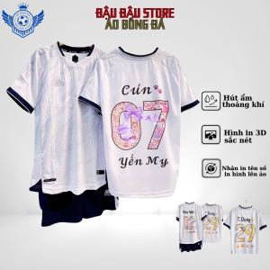 Áo Bóng Đá - Bộ Quần Áo Đá Bóng Trẻ Em Mikal Trắng Chất Thun Lạnh Mát Mịn Co Dãn Tốt -In Tên Số Theo Yêu Cầu