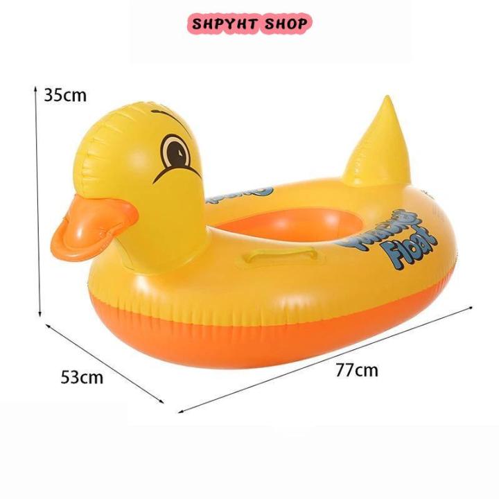 Yellow Duck Toddler Inflatable Swimming Ring Thickened Anti-Rollover ...