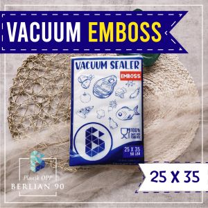 Plastik Vacuum Embossed 25 x 35 cm Isi 50 Pcs - Plastik Vakum Makanan /Vacum Bag /Plastik Pakum Embos/Emboss/Kantong Plastik Frozen Food