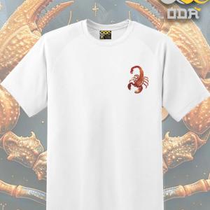 ODA Scorpio October 23 - November 21 Zodiac Sign T-Shirt - Cotton with Durable Rubberized Print for Men and Women Comfort Crewneck Fashion Fit Round Neck Sleeve Womenswear Polyester