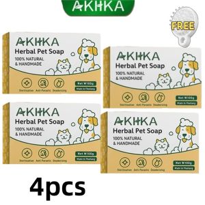 [BUY1 TAKE2]Akiika Herbal Pet Soap 100% Natural Handmade Sterilization Anti-Parasitic Deodorizat