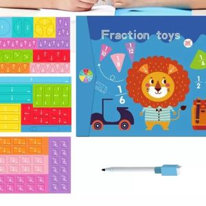Montessori Learning Math Fraction Tiles Arithmetic Teaching Aids Educational Toy Magnetic Math Fraction Toy-T189