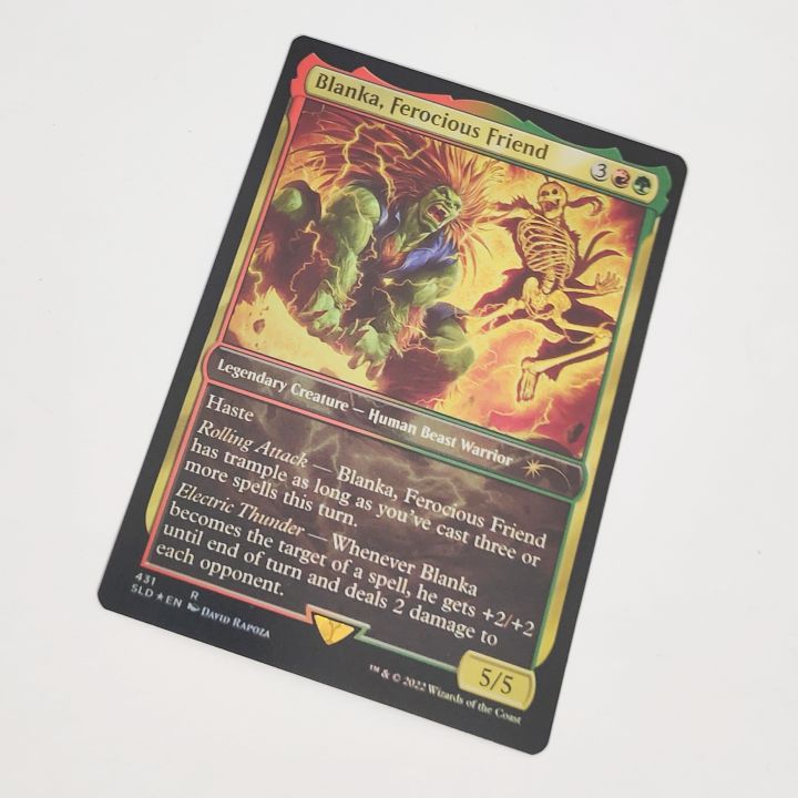MTG Card Foil BLANKA, FEROCIOUS FRIEND Secret Lair Street Fighter Magic the Gathering Multicolor
