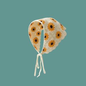 【Beautyer】 Knitted Lace Crochet Triangle Scarf Headband For Women Summer Breathable Hair Accessoriey Fashion Headwear COD