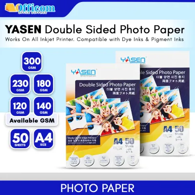 Yasen Double Sided Photo Paper Inkjet Photo Paper A4 Size 120/140/180/230/300gsm (50 sheets/pack)