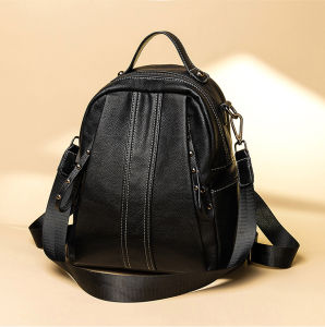 Tas Ransel Wanita Kasual Hitam Polos Parasut Backpack Tas Punggung Cewek Sekolah Kuliah COD T263