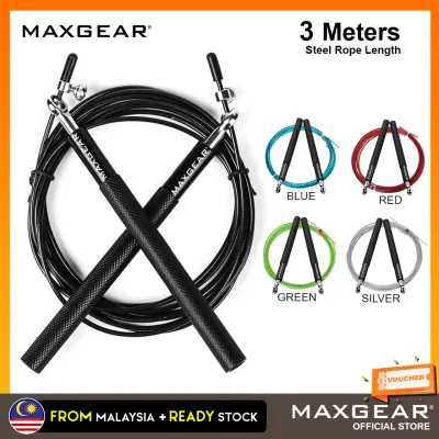 MAXGEAR Professional Best Cardio Exercise Skipping Rope Aluminum Alloy Steel Wire Speed Jump Rope Fitness for Crossfit Fat Burning Weight Loss Gym Workout Training