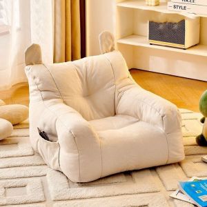 LINSBAYWU Comfortable Small Sofa Chair with Storage Bag Soft Childrens Bear Sofa Chair Childrens Cute Ergonomic Living Room Lazy Sofa For Boys and Girls