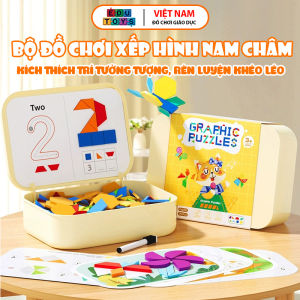 Đồ chơi giáo dục Bộ đồ chơi xếp hình nam châm 250 mảnh giúp bé thỏa sức sáng tạo gắn kết tình cảm - DC5016