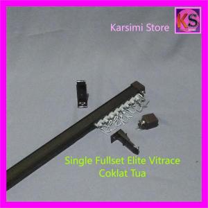 SINGLE ELITE Batang Gorden 4 meter Kotak Rell Vitrace Full Set Urat Kayu