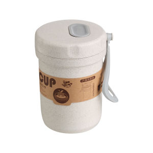 【ShopWithJoy】Lunch Cup Breakfast Cup With Lid Mug Oatmeal Spoon Cup Microwavable Milk Cup Portable Miso Soup Cup 300ml