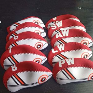 FEEZE 10 ชิ้น/เซ็ต ทนทาน ที่ครอบไม้กอล์ฟ ฝาครอบป้องกัน 4 5 6 7 8 9 SW PW LW AW พร้อมดีไซน์ตัวเลข อุปกรณ์เสริมสำหรับพัตเตอร์กอล์ฟ กล่องป้องกัน ผ้าคลุมหัวไม้กอล์ฟ ผ้าคลุมหัวไม้กอล์ฟ ที่ครอบหัวไม้กอล์ฟ