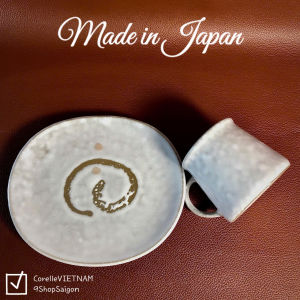 [Japan Limited 100%New] - 01 Set Trà Gốm Men Tiêu Hoạ Tiết Bọt Xoáy Cafe