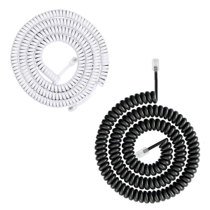 Modern Coiled RJ9 RJ11 4P4C Telephone Line Spring Landline Cord For Enhancing Any Office Or Home Decoration