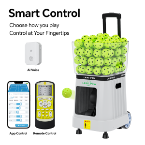 【New】LAIRTPOW LP6 Professional AI Pickleball Machine100 Ball Capacity Control via AI Voice APP & Remote