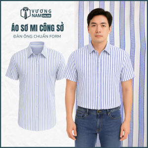 Áo sơ mi nam SỌC ngắn và dài tay form suông vải kate chất mát bền màu đẹp VNO168