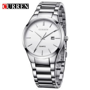 CURREN Luxury Classic Fashion Business Men Watches Display Date Quartz-watch Wristwatch Stainless Steel Male Clock (8106)