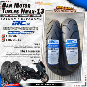 Ban Motor IRC SS570F SS560R Ring 13 Tubeless Ban Depan Belakang Tubles Motor Matic Nmax Ring 13 Tubles