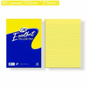 BIN LU Excellent Yellow Pad Metro Yellow Pad Writing Pad Ruled Pad 80 Leaves Notebook Pad Paper 10pcs Bundle School Supplies Student Supplies Back to School Affordable School Supplies Value Pack Bulk School Supplies